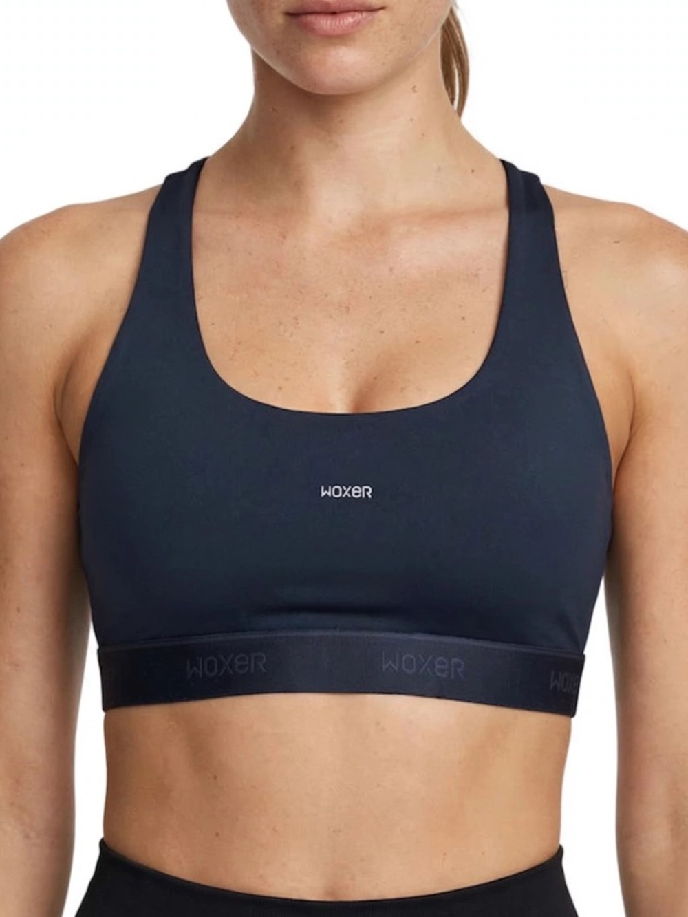 Woxer Boss Flex Black Bralette Sports Bra Size L High Impact Racerback NWT